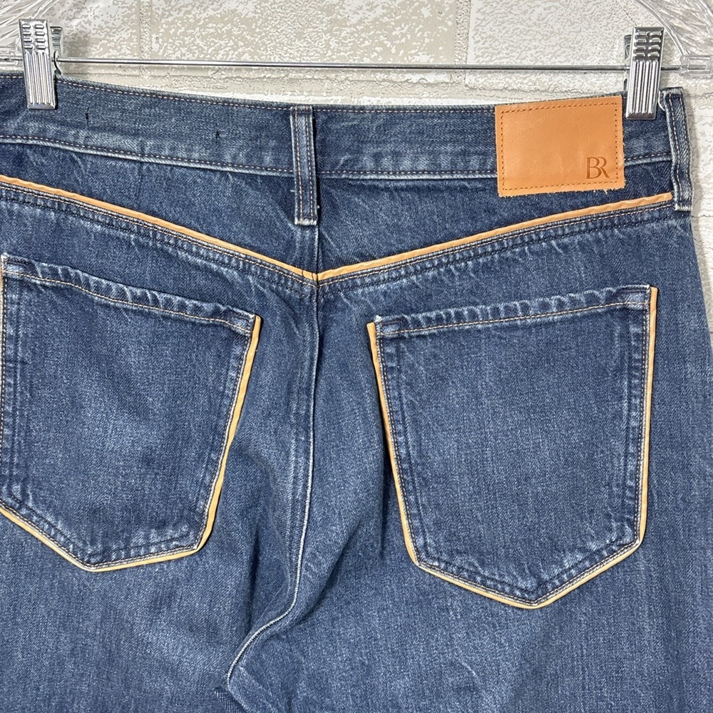 Banana Republic High Rise Vintage Straight Jeans Sz 30 Contrast Piping Dark Wash - Picture 5 of 12
